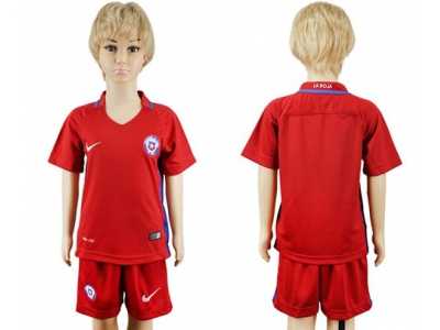 Chile Blank Home Kid Soccer Country Jersey