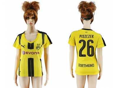 Women's Dortmund #26 Piszczek Home Soccer Club Jersey