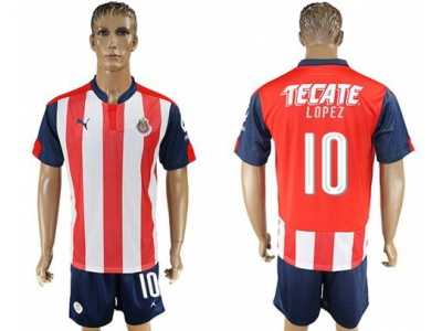 Guadalajara #10 Lopez Home Soccer Club Jersey