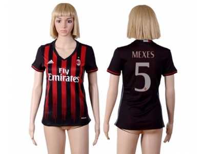 Women\'s AC Milan #5 Mexes Home Soccer Club Jersey