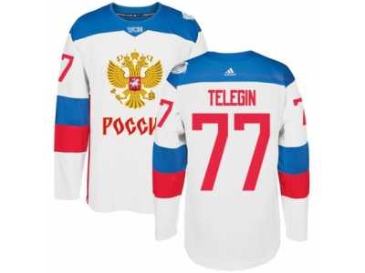 Men's Adidas Team Russia #77 Ivan Telegin Premier White Home 2016 World Cup of Hockey Jersey