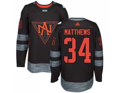 Team North America #34 Auston Matthews Black 2016 World Cup Stitched NHL Jersey