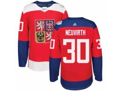 Men's Adidas Team Czech Republic #30 Michal Neuvirth Premier Red Away 2016 World Cup of Hockey Jersey