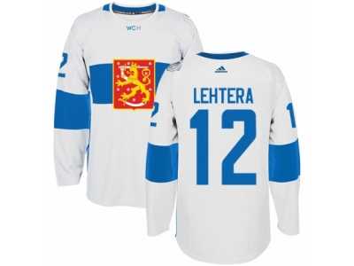 Men's Adidas Team Finland #12 Jori Lehtera Premier White Home 2016 World Cup of Hockey Jersey