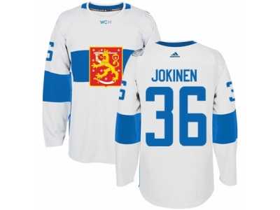 Men's Adidas Team Finland #36 Jussi Jokinen Authentic White Home 2016 World Cup of Hockey Jersey