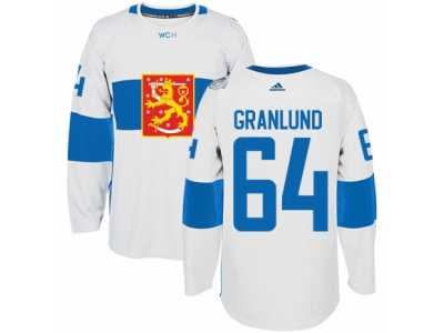 Men's Adidas Team Finland #64 Mikael Granlund Premier White Home 2016 World Cup of Hockey Jersey