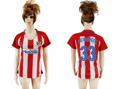 Women's Atletico Madrid #33 Hernandez Home Soccer Club Jersey