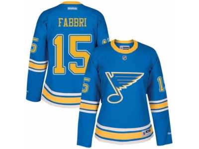 Women's Reebok St. Louis Blues #15 Robby Fabbri Authentic Blue 2017 Winter Classic NHL Jersey