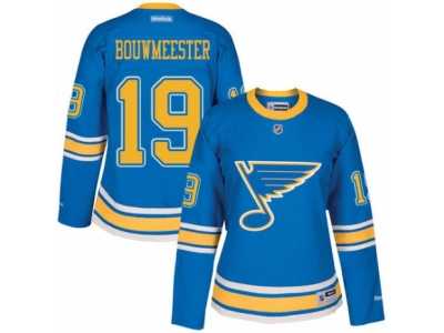 Women's Reebok St. Louis Blues #19 Jay Bouwmeester Authentic Blue 2017 Winter Classic NHL Jersey