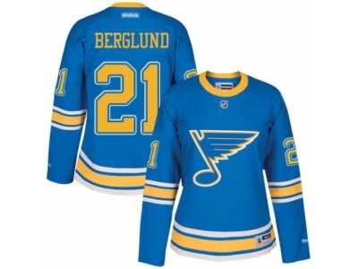Women's Reebok St. Louis Blues #21 Patrik Berglund Authentic Blue 2017 Winter Classic NHL Jersey