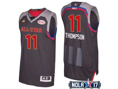2017 All-Star Western Conference Golden State Warriors #11 Klay Thompson Charcoal Stitched NBA Jersey