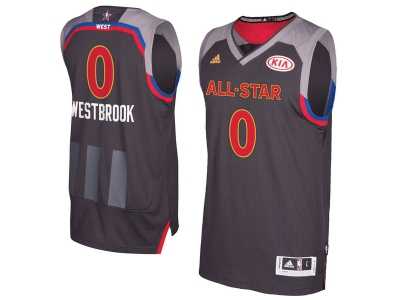 Men's Western Conference #0 Russell Westbrook adidas Charcoal 2017 NBA All-Star Game Swingman Jersey