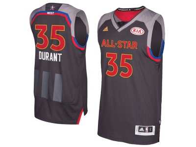 Men's Western Conference #35 Kevin Durant adidas Charcoal 2017 NBA All-Star Game Swingman Jersey