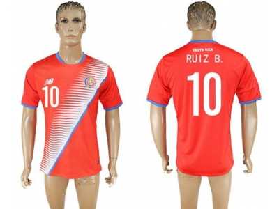 Costa Rica #10 Ruiz B. Home Soccer Country Jersey