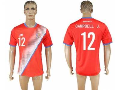 Costa Rica #12 Campbell J. Home Soccer Country Jersey