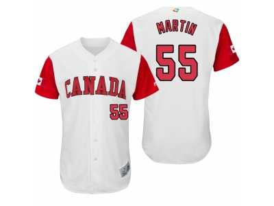 Men's Canada Baseball #55 Russell Martin 2017 World Baseball Classic Authentic Jersey