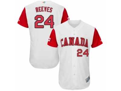 Men's Canada Baseball Majestic #24 Mike Reeves White 2017 World Baseball Classic Authentic Team Jersey