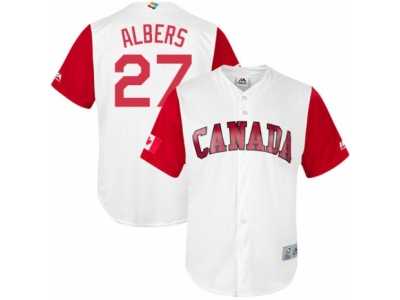 Men's Canada Baseball Majestic #27 Andrew Albers White 2017 World Baseball Classic Replica Team Jersey