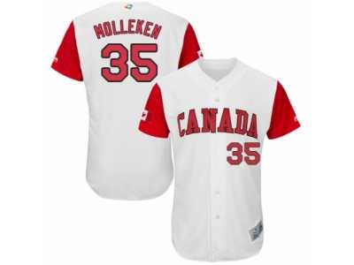 Men's Canada Baseball Majestic #35 Dustin Molleken White 2017 World Baseball Classic Authentic Team Jersey