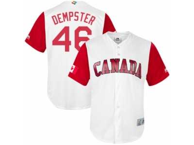 Men's Canada Baseball Majestic #46 Ryan Dempster White 2017 World Baseball Classic Replica Team Jersey
