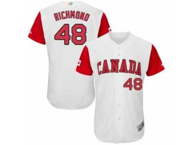 Men's Canada Baseball Majestic #48 Scott Richmond White 2017 World Baseball Classic Authentic Team Jersey