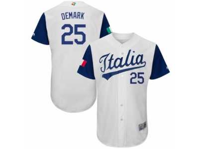 Men's Italy Baseball Majestic #25 Mike DeMark White 2017 World Baseball Classic Authentic Team Jersey
