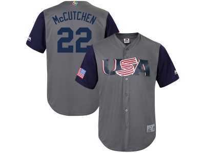 Men's USA Baseball #22 Andrew McCutchen Majestic Gray 2017 World Baseball Classic Jersey