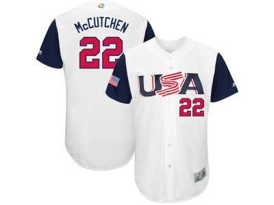 Men's USA Baseball #22 Andrew McCutchen Majestic White 2017 World Baseball Classic Authentic Jersey