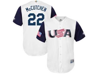 Men's USA Baseball #22 Andrew McCutchen Majestic White 2017 World Baseball Classic Jersey