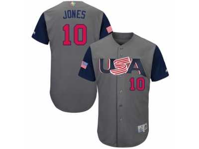 Youth USA Baseball Majestic #10 Adam Jones Gray 2017 World Baseball Classic Authentic Team Jersey