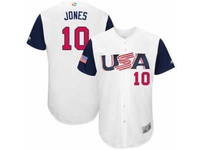 Youth USA Baseball Majestic #10 Adam Jones White 2017 World Baseball Classic Authentic Team Jersey