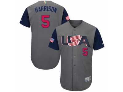 Youth USA Baseball Majestic #5 Josh Harrison Gray 2017 World Baseball Classic Authentic Team Jersey