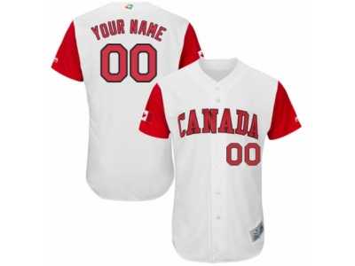 Men's Canada Baseball Majestic Customized White 2017 World Baseball Classic Authentic Team Jersey
