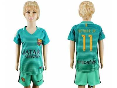 Barcelona #11 Neymar Jr Sec Away Kid Soccer Club Jersey