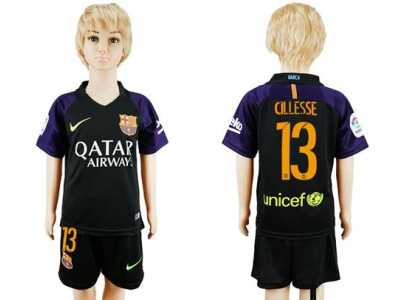 Barcelona #13 Cillesse Black Goalkeeper Kid Soccer Club Jersey