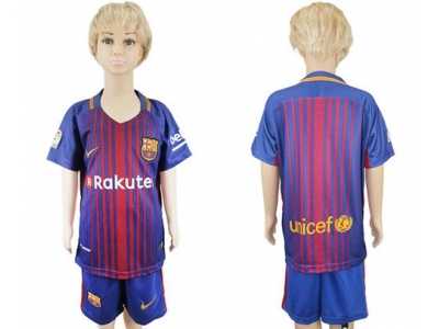 Barcelona Blank Home Kid Soccer Club Jerse