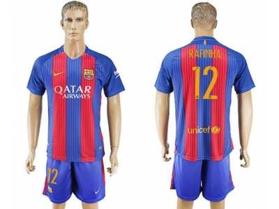 Barcelona #12 Rafinha Home Soccer Club Jerseyss