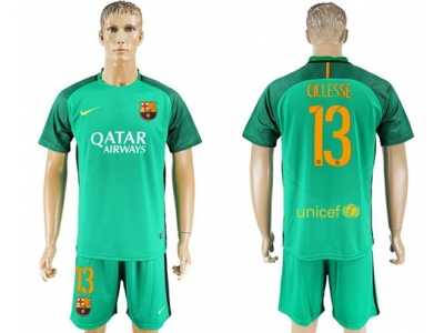 Barcelona #13 Cillesse Green Goalkeeper Soccer Club Jerseys