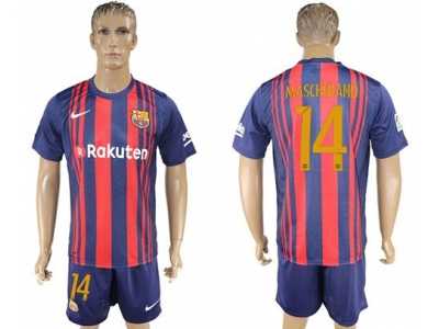 Barcelona #14 Mascherano Home Soccer Club