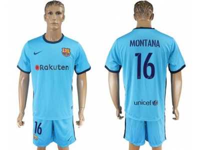 Barcelona #16 Montana Away Soccer Club Jersey