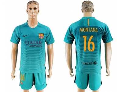 Barcelona #16 Montana Sec Away Soccer Club Jerseys