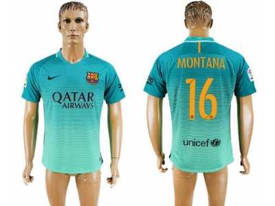 Barcelona #16 Montana Sec Away Soccer Club Jerseyss