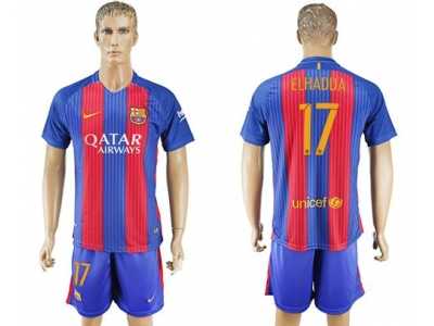 Barcelona #17 Elhadda Home Soccer Club Jerseyss