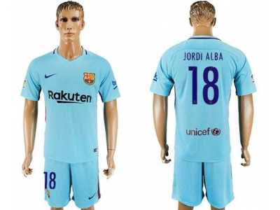 Barcelona #18 Jordi Alba Away Soccer Club Jers
