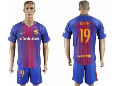 Barcelona #19 Digne Home Soccer Club Jerse