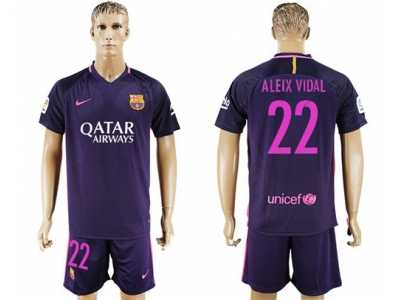 Barcelona #22 Aleix Vidal Away Soccer Club Jerseys