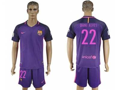 Barcelona #22 Dani Alves Away Soccer Club Jerseys