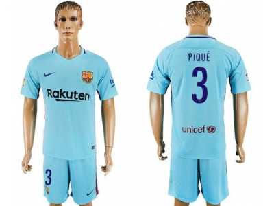 Barcelona #3 Pique Away Soccer Club
