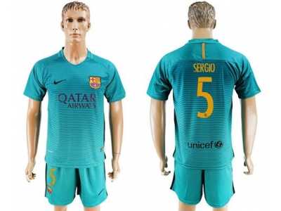Barcelona #5 Sergio Sec Away Soccer Club Jerseys