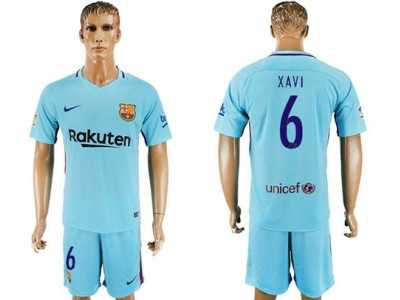 Barcelona #6 Xavi Away Soccer Club Jers